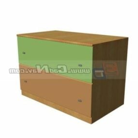 Kid Furniture 2 Drawers Cabinet 3D-malli