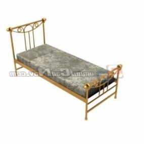 Modelo 3d de cama de solteiro infantil de metal