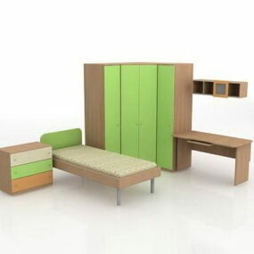 Conjuntos de móveis para quartos infantis modelo 3d