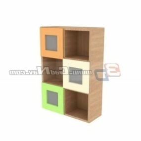 Armário infantil de madeira modelo 3d