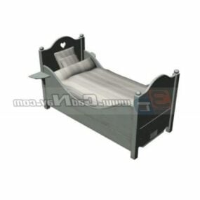 Modelo 3d de cama infantil de madeira