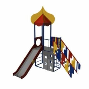 子供の遊び場のスライド3Dモデル