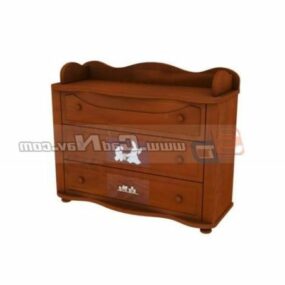 Children Wooden Storage Cabinet 3d model