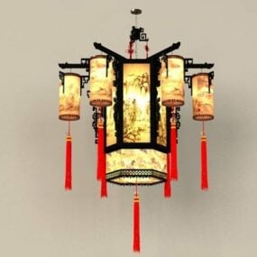 Chinese Ancient Chandelier Light Fixtures 3d model