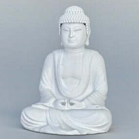 Chinese Stone Buddha Statue 3d model