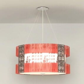 Chinese Home Drum Pendant Light 3d model