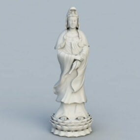 골동품 중국 여신 동상 3d 모델