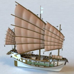 نموذج سفينة خردة صينية ثلاثية الأبعاد