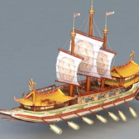 Kinesisk seilskip 3d-modell