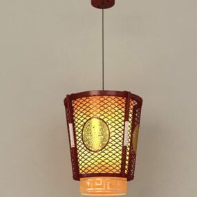 Lâmpada suspensa de lanterna antiga chinesa modelo 3d