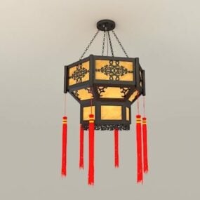 Traditional Chinese Lantern Light Fixture 3d model