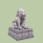 Antigua estatua del león chino