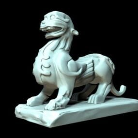 Estatua asiática china de Pixiu modelo 3d