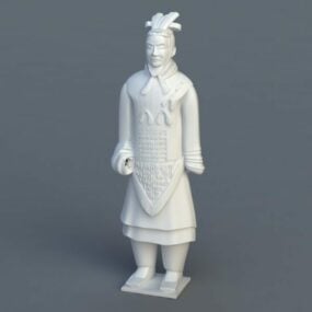 Estátua Chinesa Dinastia Qin Soldado de Terracota Modelo 3D