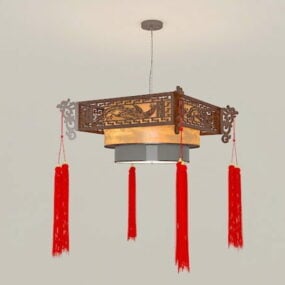 Modelo 3d de luz pendente de lanterna de estilo antigo chinês