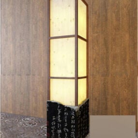 3D model domácí stojací lampy v čínském stylu