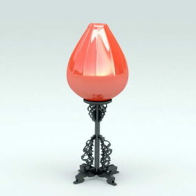 Ložnice 3D model stolní lampy v čínském stylu