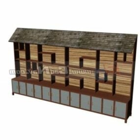 Chinese Style Furniture Wood Display Shelves 3d model