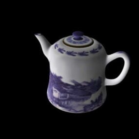 Modelo 3d de bule de chá chinês de cozinha