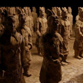 Model 3D chińskich żołnierzy z terakoty