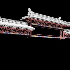 Modello 3d della porta antica cinese