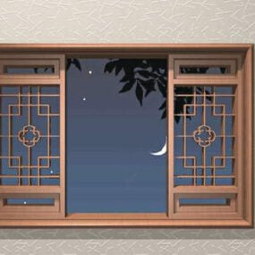 Kinesisk vintage fönstergitter 3d-modell