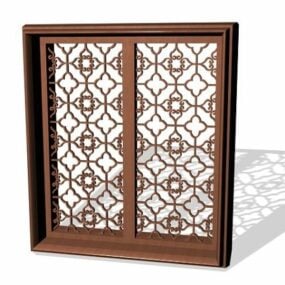 Old Style Chinese Carving Window 3d model