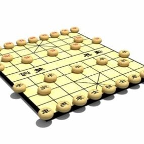 Wood Chess Board 3d model