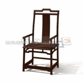 Chinese Wooden Chippendale Chair 3d model