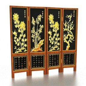Kinesiska vikbara skärmar dekoration 3d-modell