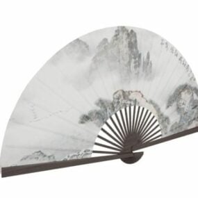 Chinese Antique Folding Fan 3d model