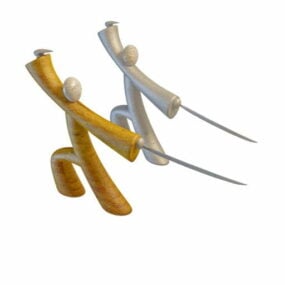 Kung-Fu-Figuren 3D-Modell