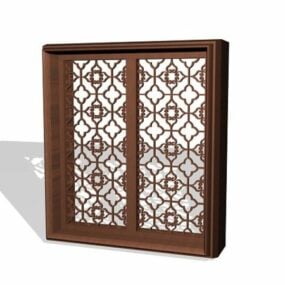 Chinese Wooden Lattice Design Window 3d model