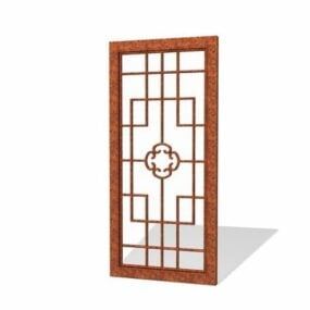 לוח חלון סריגי ריהוט סיני דגם תלת מימד