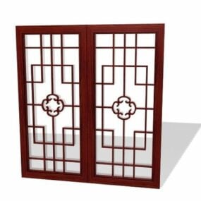 Chinese Furniture Lattice Window Panels 3d model