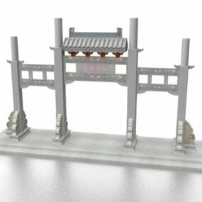 Chinese Traditional Memorial Gateway 3d-modell