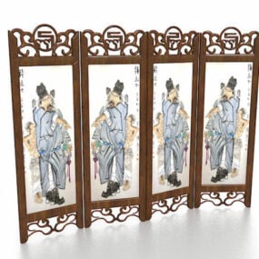 Chinese Painting Decoration Room Divider 3d model
