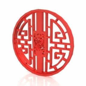 Chinese Traditional Round Window 3d model