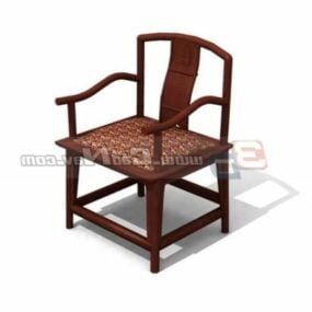الكرسي الخشبي الصيني التقليدي نموذج ثلاثي الأبعاد