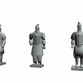 Sculpture de guerriers anciens chinois modèle 3D