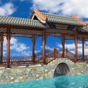 Chinese Pavilion Bridge 3d model