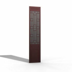 Panel de madera chino modelo 3d