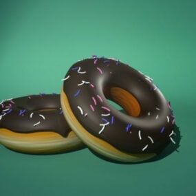 Pastel Donuts Helado De Chocolate Modelo 3d