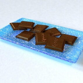 Piezas de chocolate modelo 3d