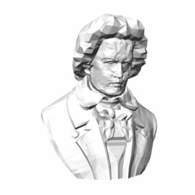 Chopin Bust Stone Statue 3d model