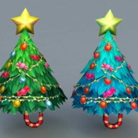 Model 3d Hiasan Pokok Krismas Percutian