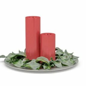 Christmas Candle Decoration 3d model