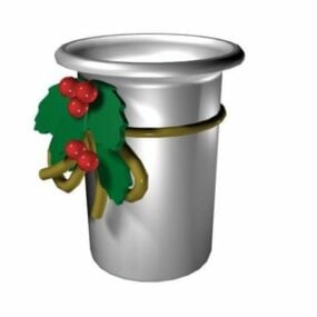Vánoční kovový kbelík 3D model