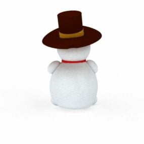 Christmas Character Snowman With Hat 3d model