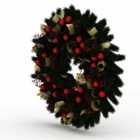 Mô hình 3d vòng hoa trang trí Giáng sinh